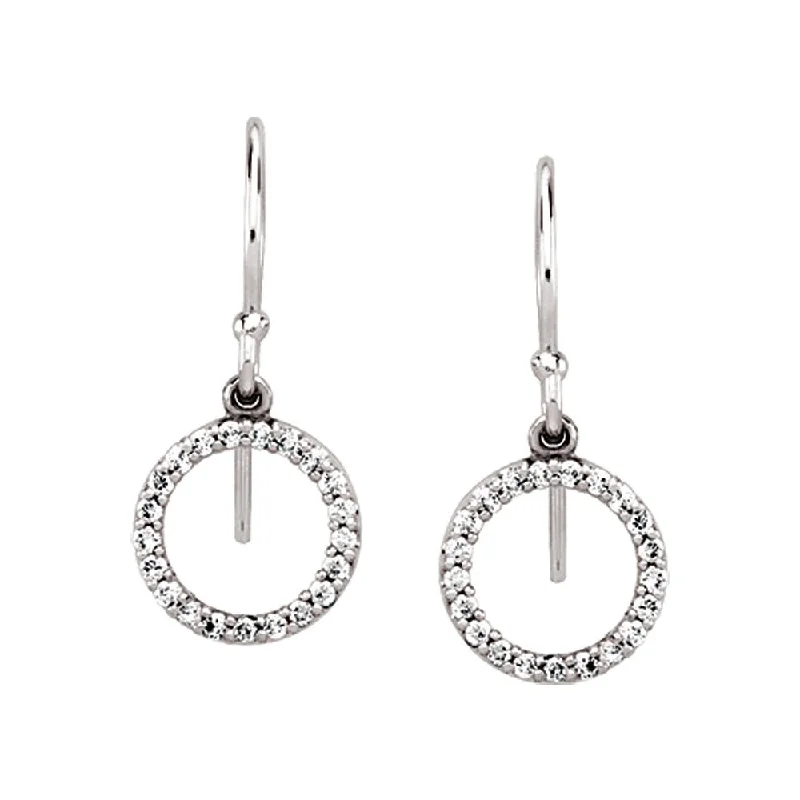 Reef theme earrings-1/5 cttw Diamond Circle Dangle Earrings in 14k White