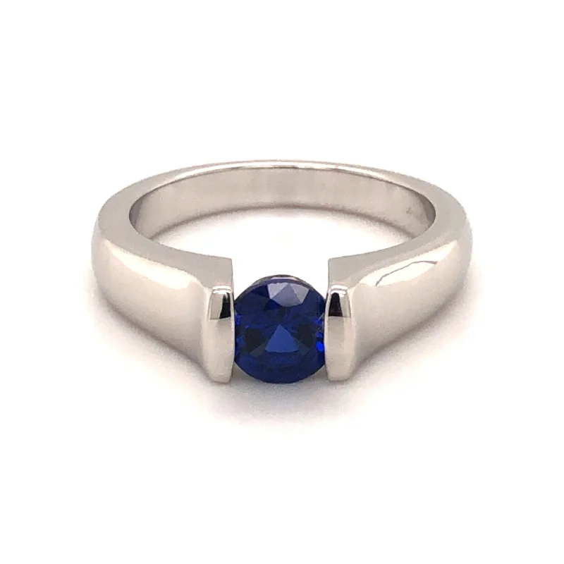 Lavish cocktail rings-Sterling Silver and Blue Sapphire Ring