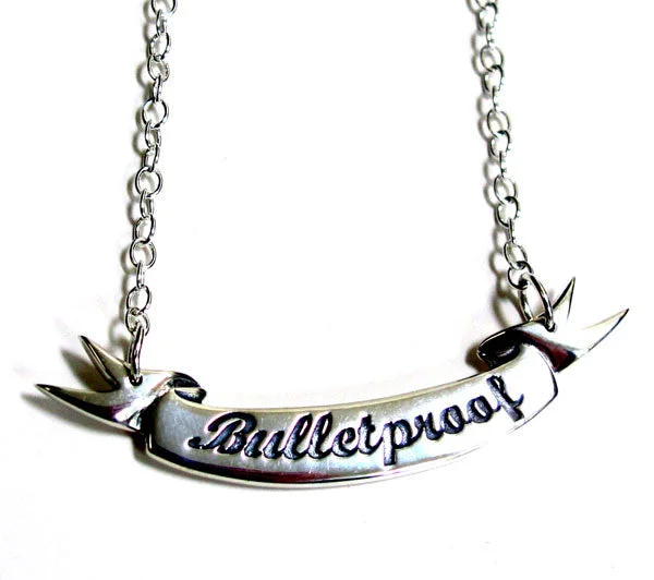 Soft cord necklaces-Bulletproof Banner Necklace