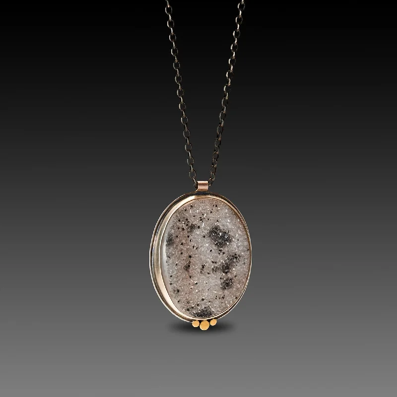 Seraph wing necklaces-Speckled Druzy Necklace