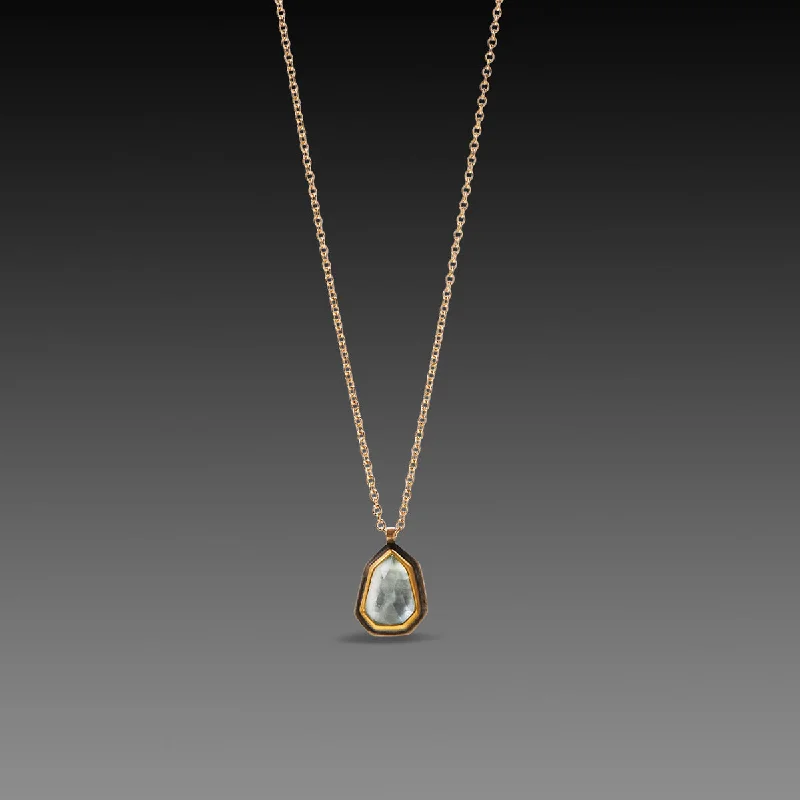 Thin bar necklaces-Geometric Topaz Necklace