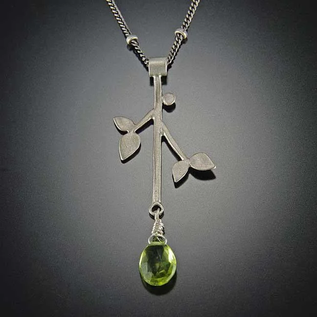 Reef knot necklaces-Branch Necklace with Peridot