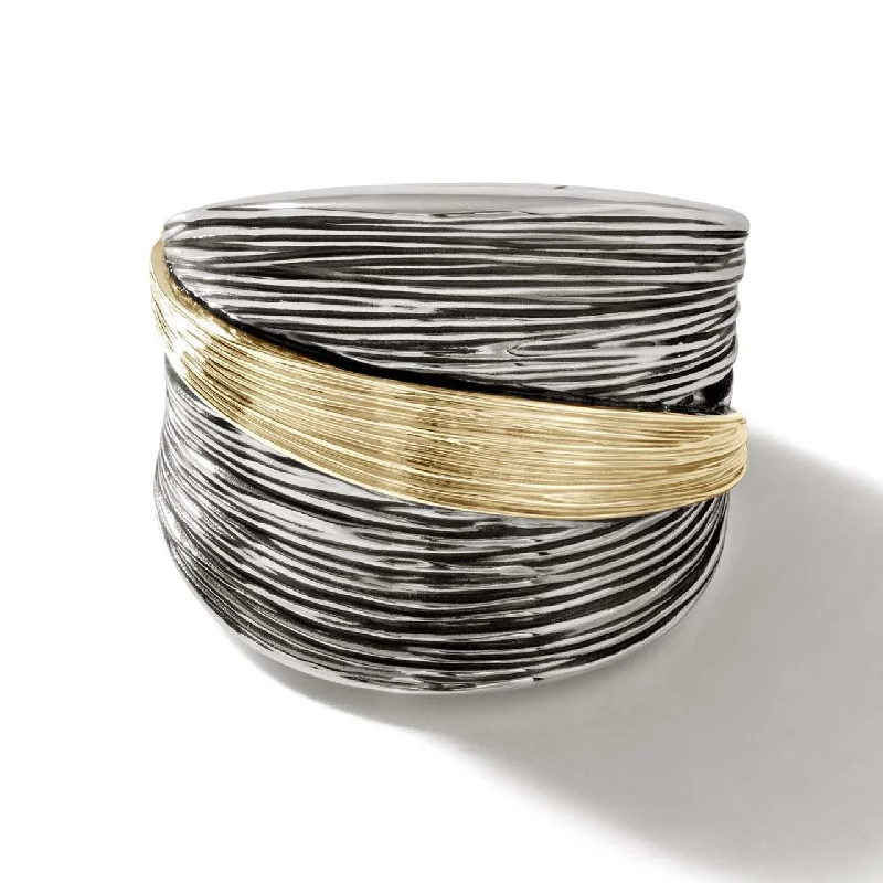 Bare dot rings-Sterling Silver and Gold Bamboo Saddle Ring by John Hardy