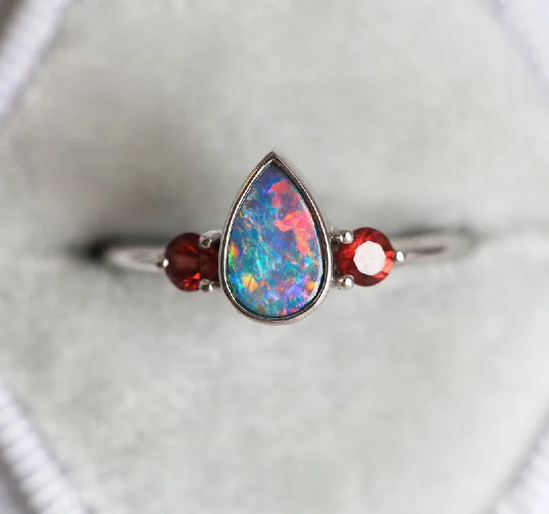 Oval stone rings-Finnley Pear Opal Ring