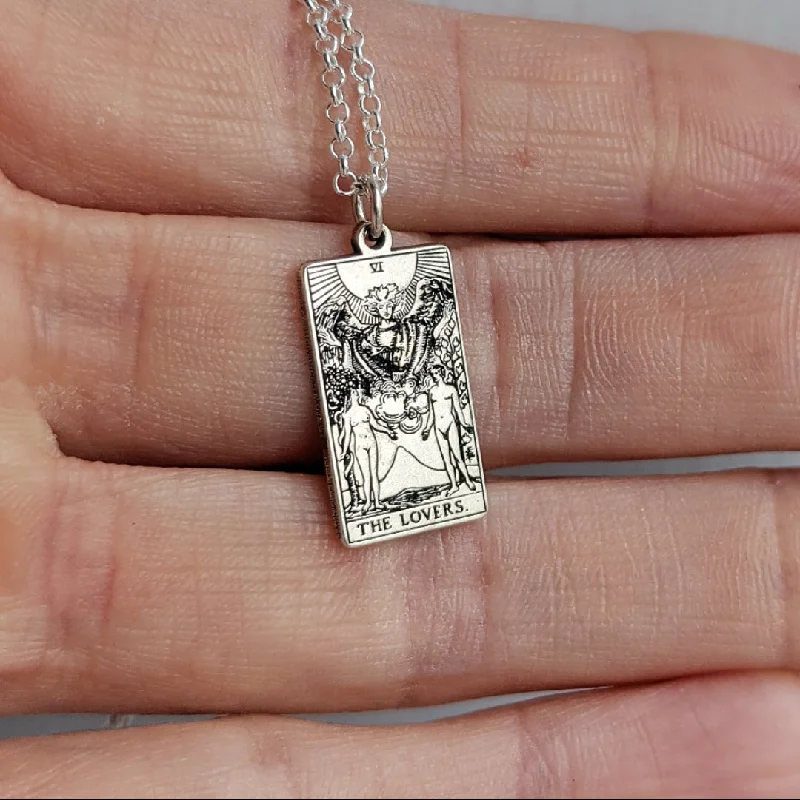 Sweeping design necklaces-Tarot Card Charm Necklace