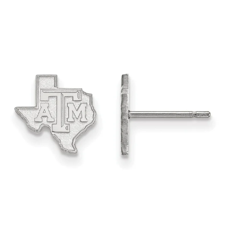 Tulip motif earrings-Sterling Silver Texas A&M University XS (Tiny) Logo Post Earrings