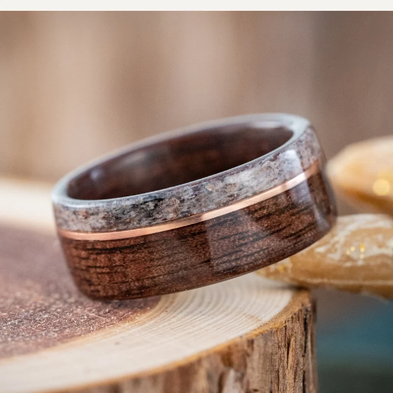 Chained design rings-Edge Inlay Custom Wood Ring