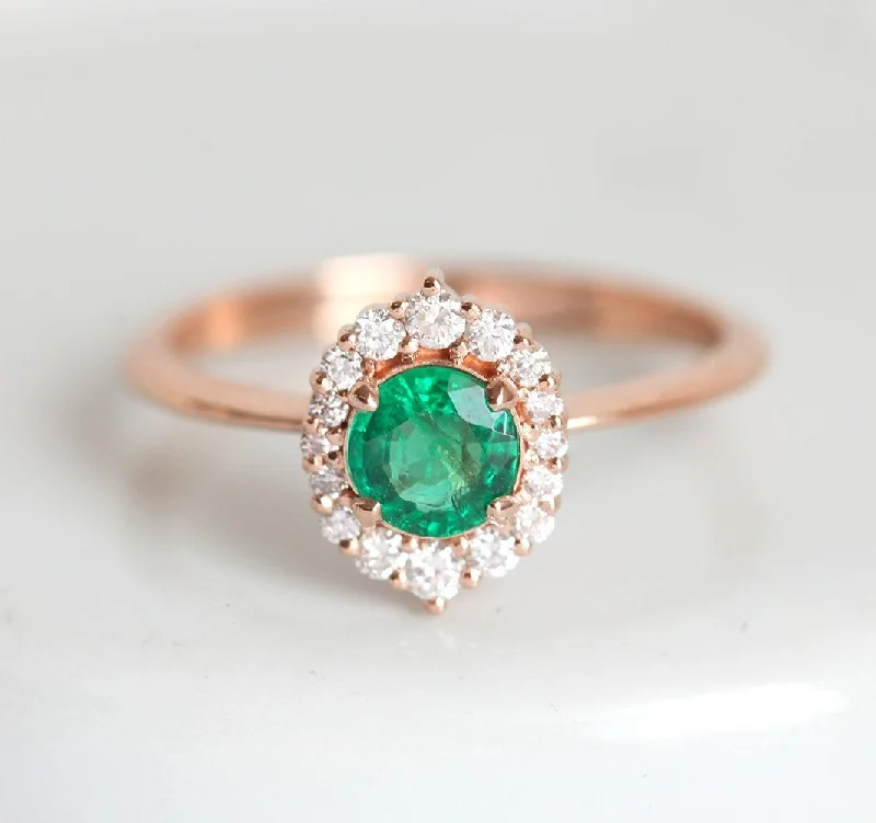 Elastic open rings-Macie Emerald Ring