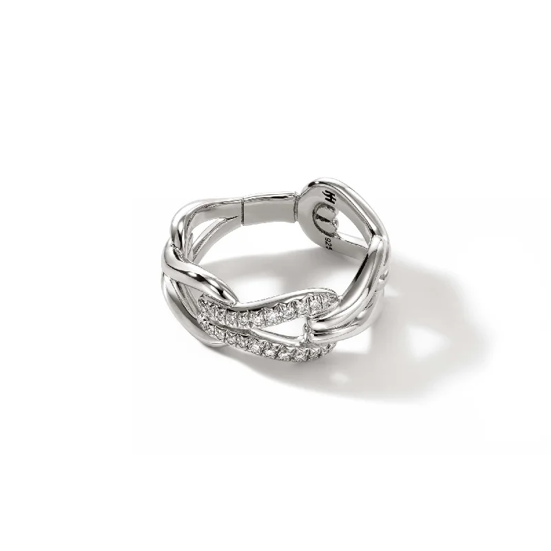 Indian tile rings-Surf Sterling Silver Link Ring by John Hardy