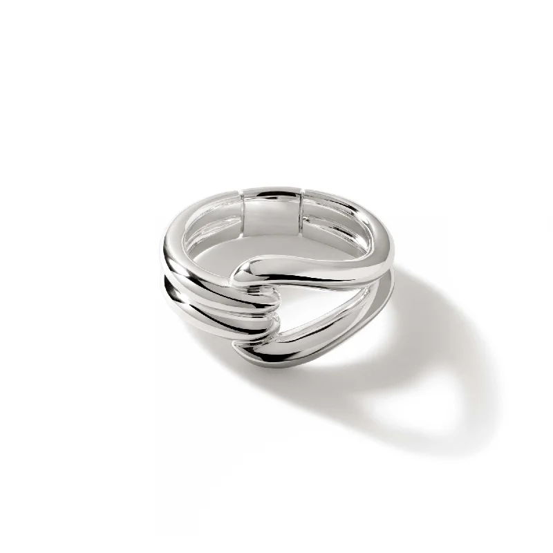 Raven design rings-Surf Sterling Silver Link Ring by John Hardy