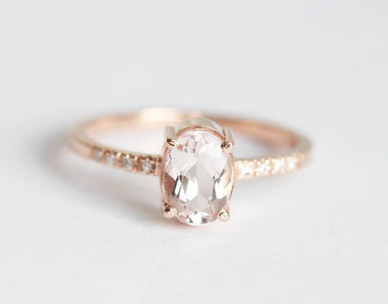 Open frame rings-Halle Morganite Ring