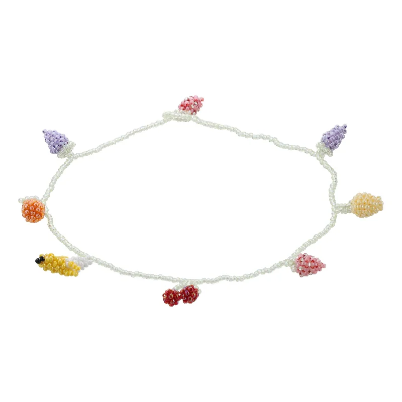 Premium diamond necklaces-Pale Fruit Salad Necklace Mixed coloured Beads