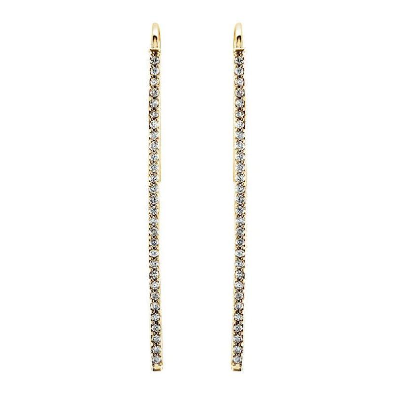 Little wing earrings-36mm 14k Yellow Gold 1/4 CTW (H-I, I1) Diamond Vertical Bar Earrings