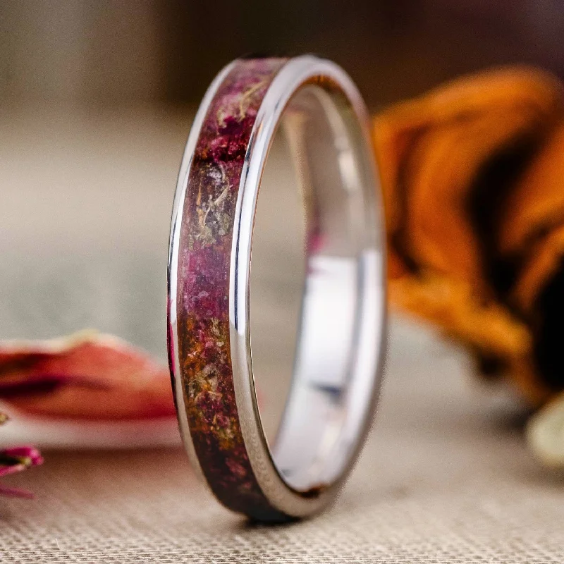 Stained wood rings-Custom Flowers | Women's Custom Flower Sterling Silver Ring