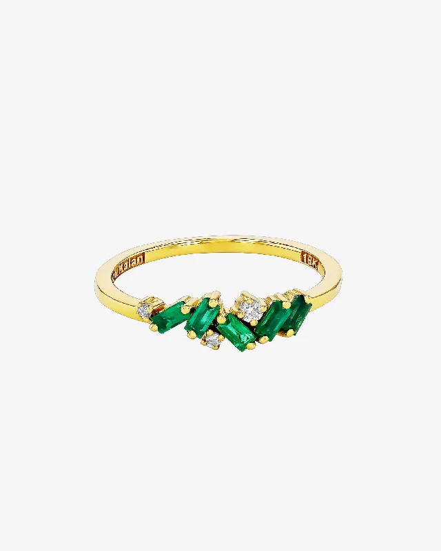 Tulip rings-Frenzy Emerald Ring