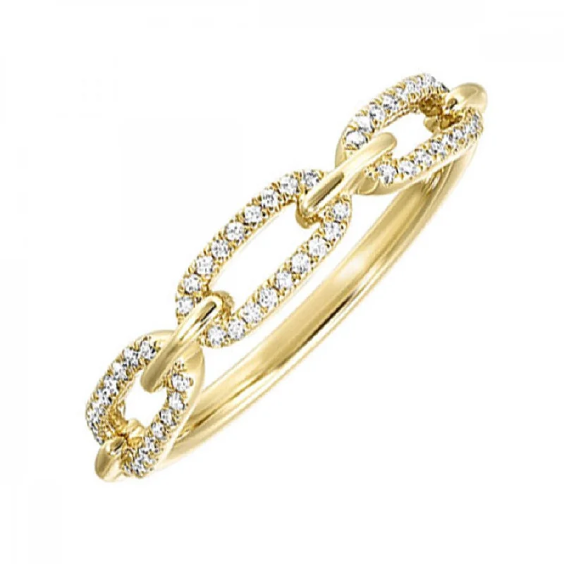 Hope charm rings-10K Yellow Gold Diamond Paper Clip Ring