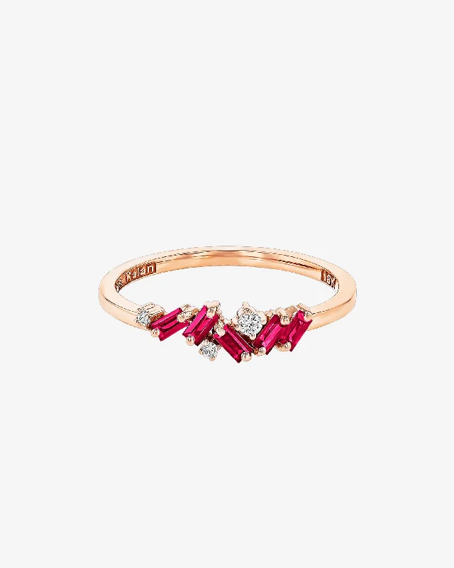 Bee motif rings-Frenzy Ruby Ring