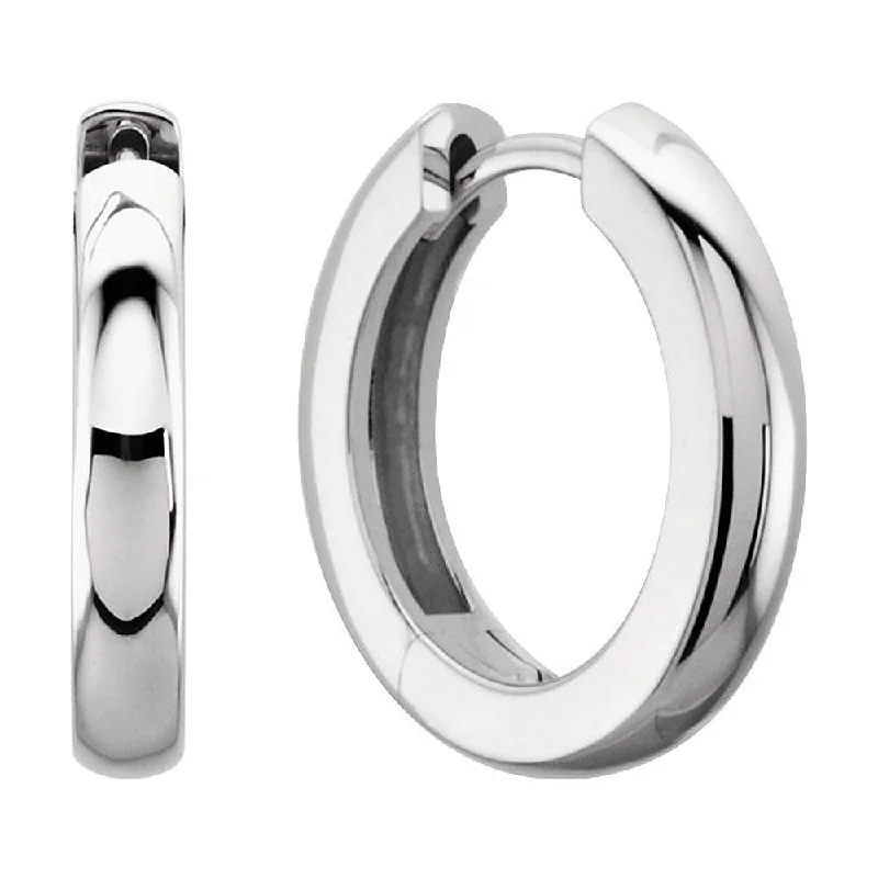 Prism crystal earrings-3 x 17.5mm (1/8 x 5/8 Inch) Platinum Hinged Round Hoop Earrings