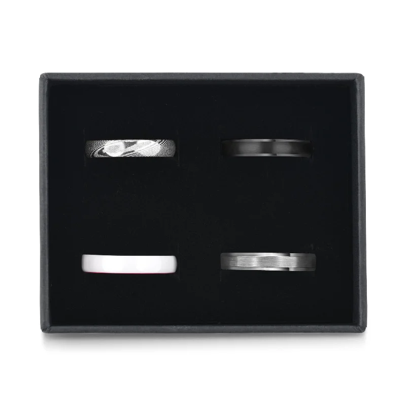 Obsidian inlay rings-Mystery Ring Box - Women's