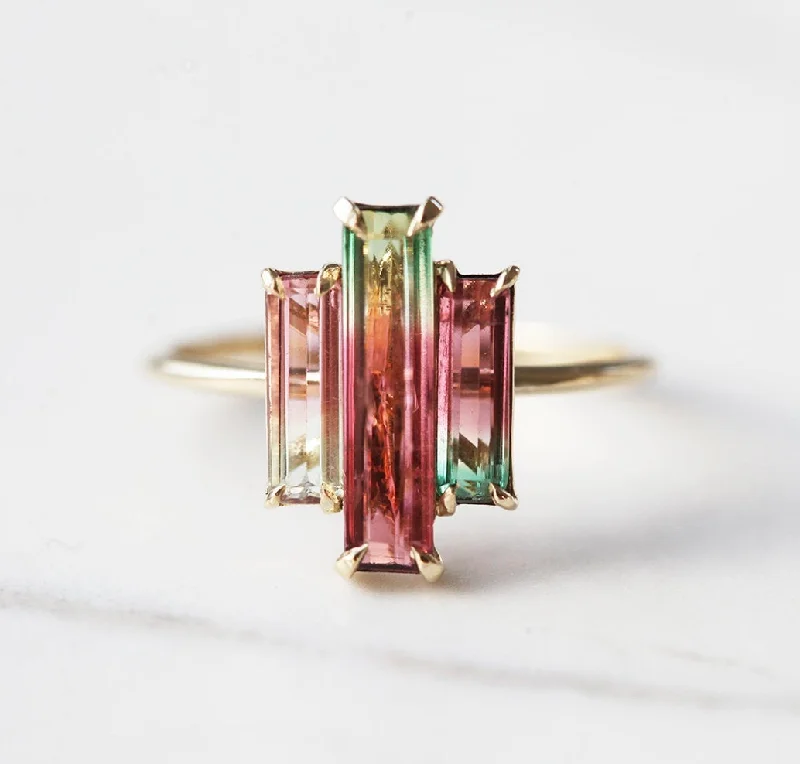 Sturdy band rings-Sierra Watermelon Tourmaline Ring