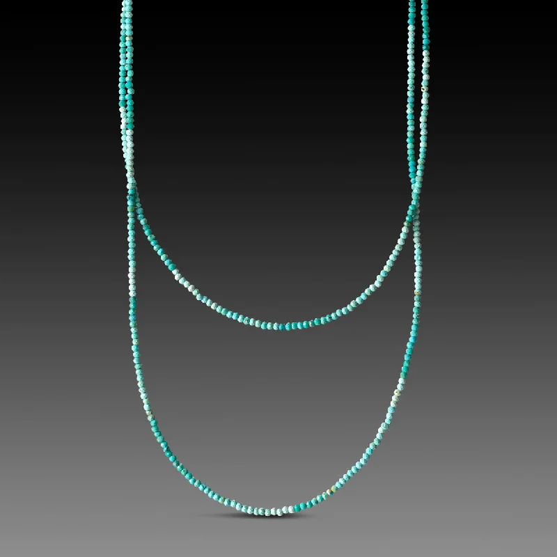 Bold chain necklaces-Long Ombre Turquoise Necklace