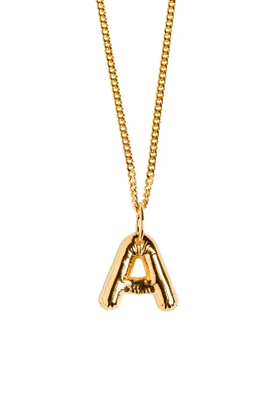 Peridot stone necklaces-Letter A Gold Plated Necklace