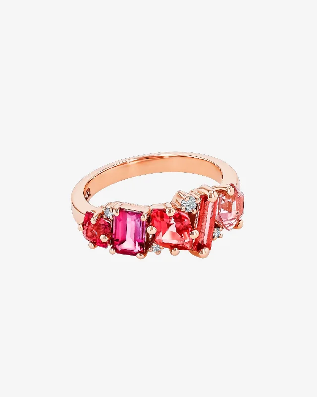 Smooth form rings-Nadima Blend Red Ombre Ring