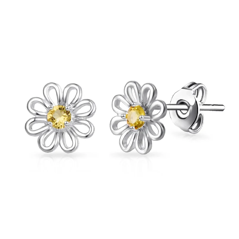 Nomad feather earrings-Daisy Stud Earrings Created with Zircondia® Crystals