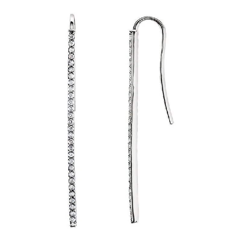 Crystal-wrapped earrings-36mm 14k White Gold 1/4 CTW (H-I, I1) Diamond Vertical Bar Earrings