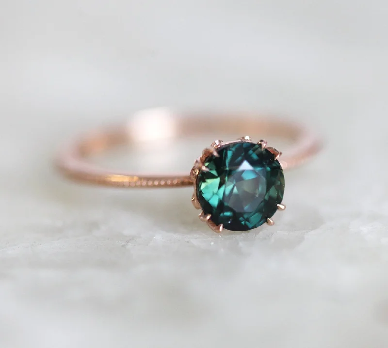 Sturdy geometric rings-Julia Sapphire Ring