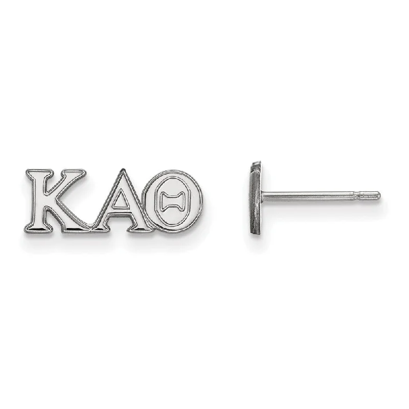 Neon bead earrings-Sterling Silver Kappa Alpha Theta XS Greek Letters Post Earrings