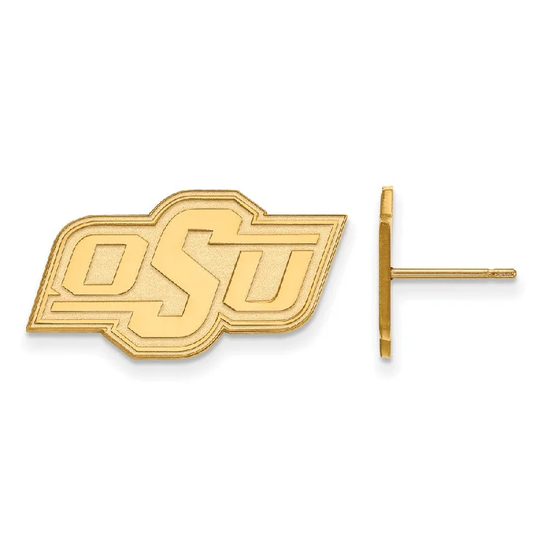 Token coin earrings-14k Yellow Gold Oklahoma State University Small Post Earrings