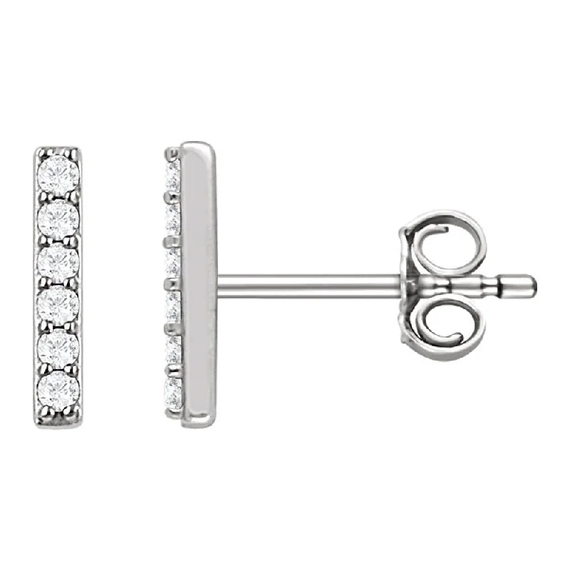 Subtle triangle earrings-1.5 x 8.6mm 14k White Gold 1/10 CTW (H-I, I1) Diamond Bar Earrings