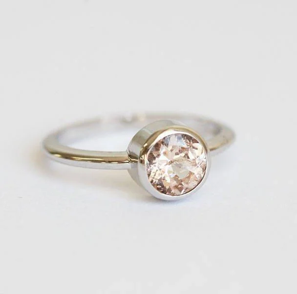 Tiny star rings-Adele Round Morganite Ring