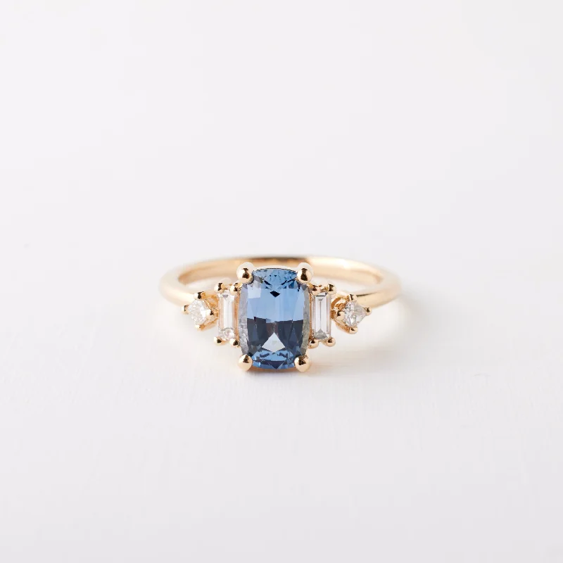 Sturdy gold rings-Josie Ring - 1.32 Carat Blue Cushion Cut Sapphire