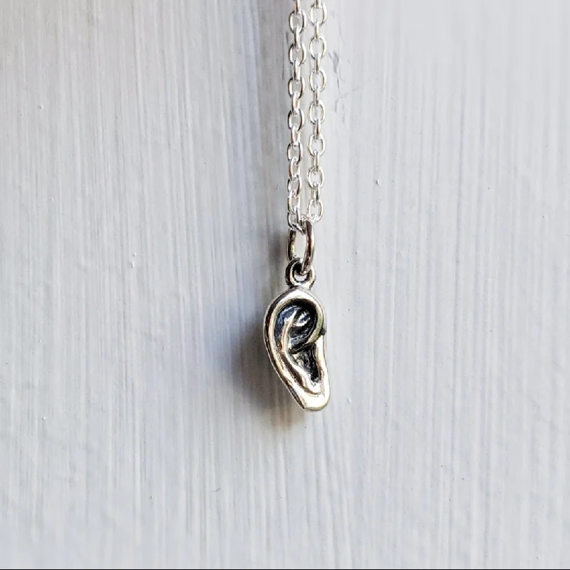 Bee charm necklaces-Sterling Ear Charm Necklace