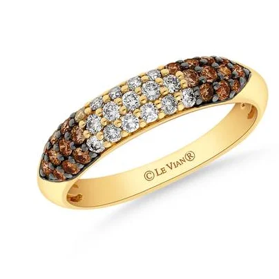 Classic flair rings-14K Honey Gold 0.65cttw Nude, Vanilla, & Chocolate Diamond Fashion Ring