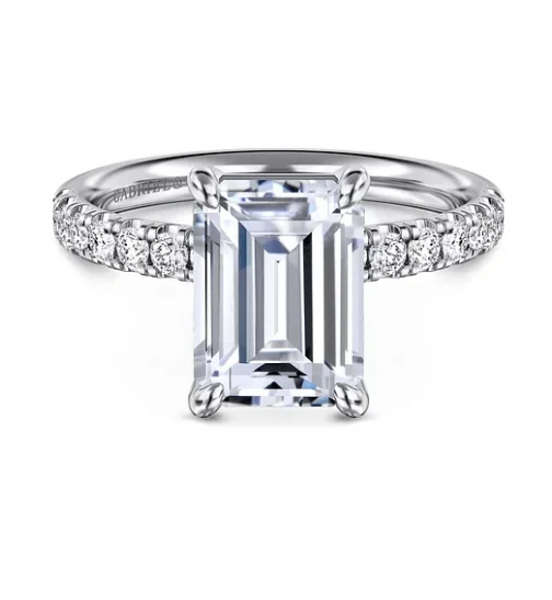 Akoya pearl rings-14K White Gold 0.35cttw SI2 G-H Diamond Semi-Mount Ring by Gabriel