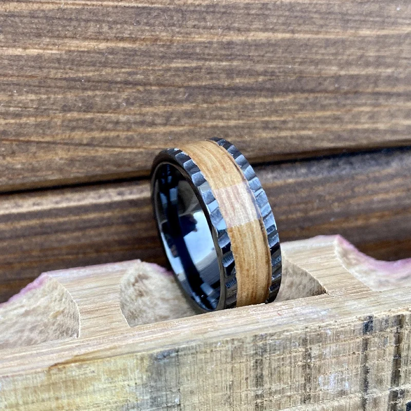 Alexandrite cut rings-"The Barrel Maker" 100% USA Made Build Your Own Ring Black Diamond Ceramic Pipe Cut Band Scored Finish