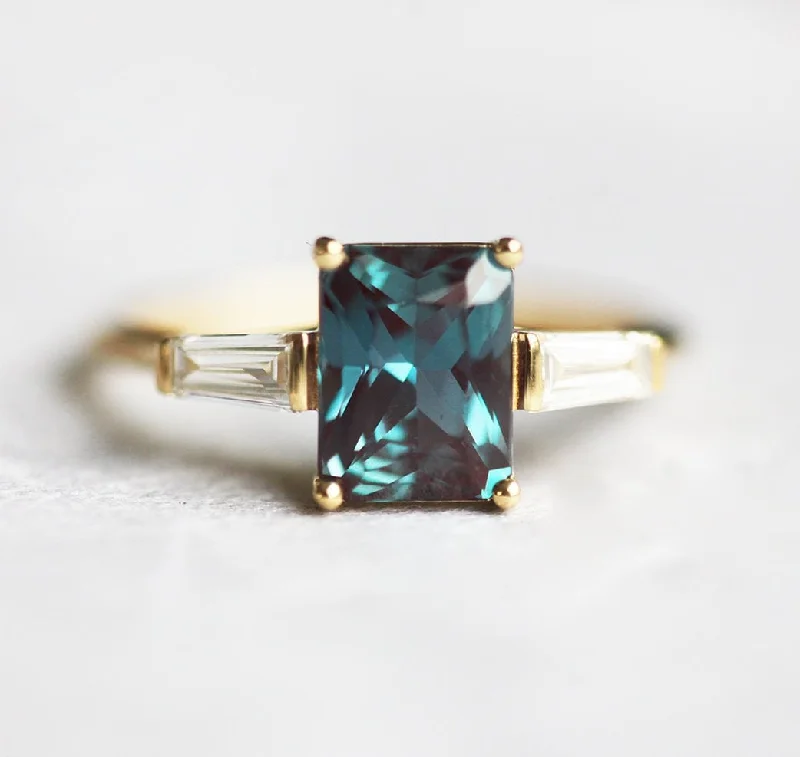 Etched name rings-Solana Radiant Alexandrite Ring