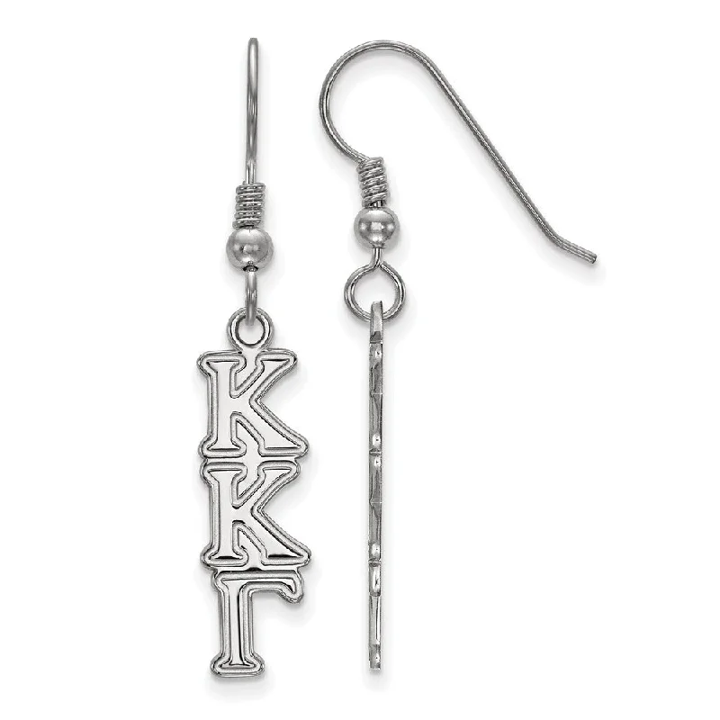 Sacred cross earrings-Sterling Silver Kappa Kappa Gamma Dangle Small Earrings