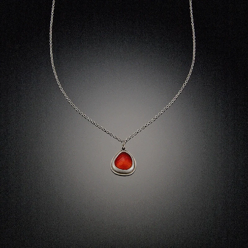 Heavy gem necklaces-Rose Cut Carnelian Necklace