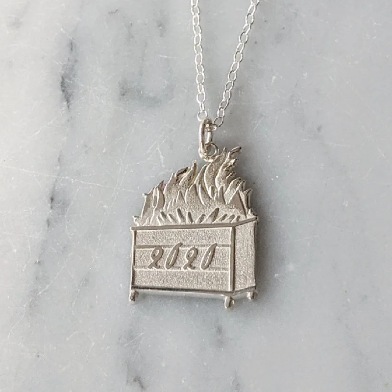 Heavy gem necklaces-Commemorative 2020 Dumpster Fire Charm Necklace