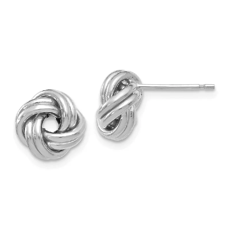 Etched art earrings-9.5mm (3/8 Inch) 14k White Gold Polished Love Knot Post Earrings