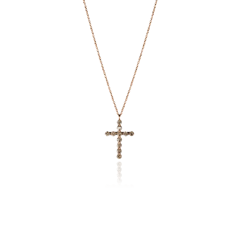 High-gloss necklaces-Necklace LUCA Small brown diamonds