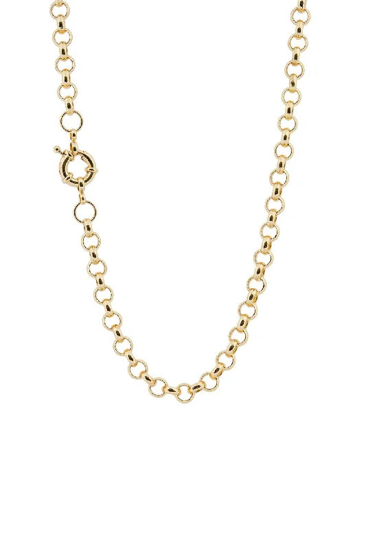 Woven thread necklaces-Link Chain Gold Plated Necklace