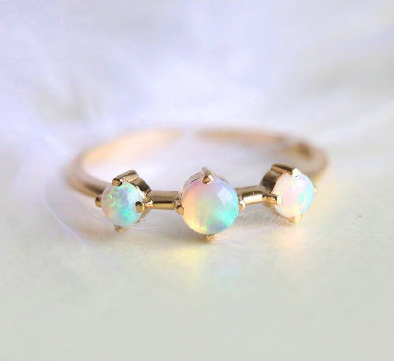 Stained wood rings-Shayla Opal Ring