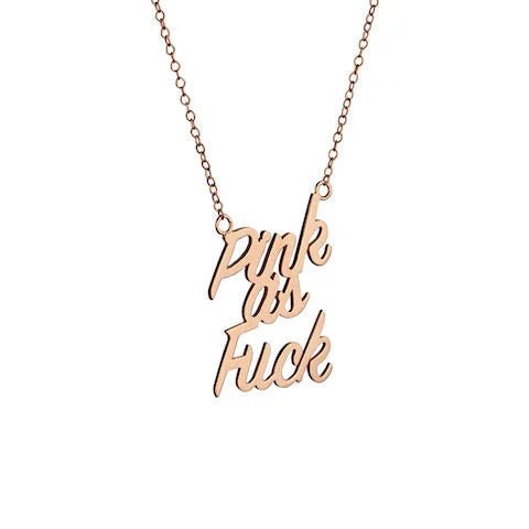 Akoya pearl necklaces-Pink as Fuck Gold Plated Necklace