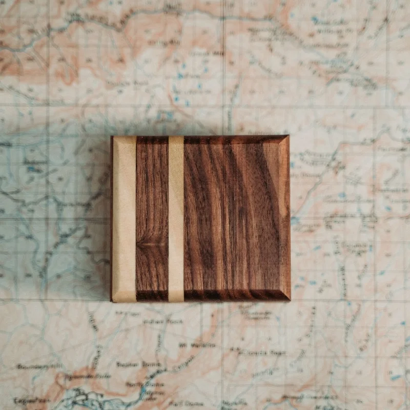 Heavy stone rings-Walnut and Poplar Wooden Ring Box