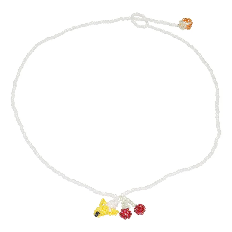 Heirloom locket necklaces-Simple Fruit Salad Necklace Yellow and Red Beads